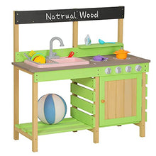 Load image into Gallery viewer, Wooden Kids Play Kitchen, Outdoor Mud Pretend Kitchen Playset Toy Kitchen Set with Cookware Accessories, Outdoor Water Play for Kids